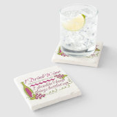 Ik Drink de citaat van de grappige wijn Stenen Onderzetter (Zijkant)