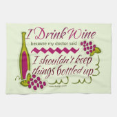 Ik Drink de citaat van de grappige wijn Theedoek (Horizontaal)