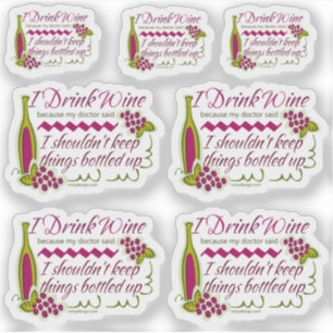 Ik Drink de Korting van de Contour van het Citaat  Sticker