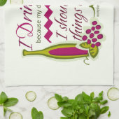 Ik Drink de Wijn Funny Quote Design Hand Towel Theedoek (Gevouwen)