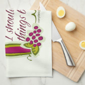 Ik Drink de Wijn Funny Quote Design Hand Towel Theedoek (Quarter Fold)