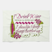 Ik Drink de Wijn Funny Quote Design Hand Towel Theedoek (Horizontaal)