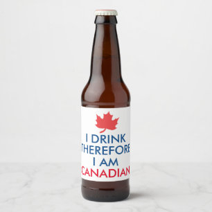 Ik Drink dus ik ben Canadees Bier Etiket