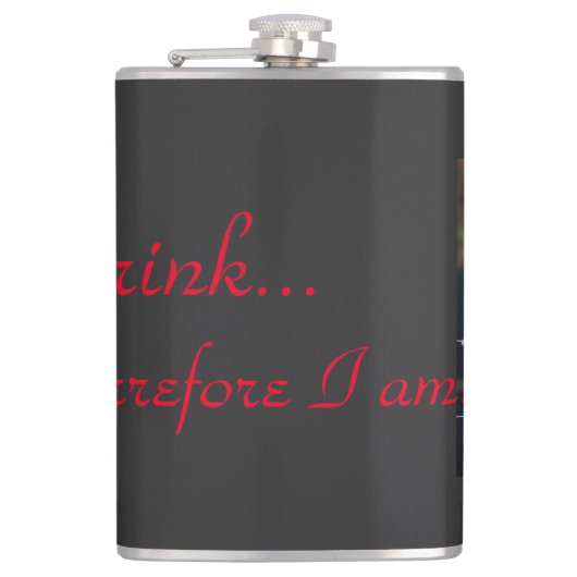 Ik drink, dus ik ben! heupfles (Voorkant)