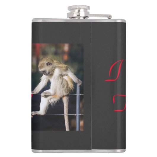 Ik drink, dus ik ben! heupfles (Achterkant)