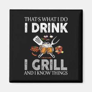 Ik Drink en grill Food Custom Cadeft Magneet