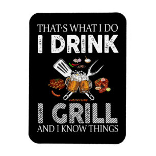 Ik Drink en grill Food Custom Cadeft Magneet