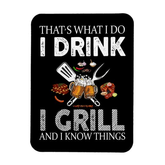Ik Drink en grill Food Custom Cadeft Magneet (Verticaal)