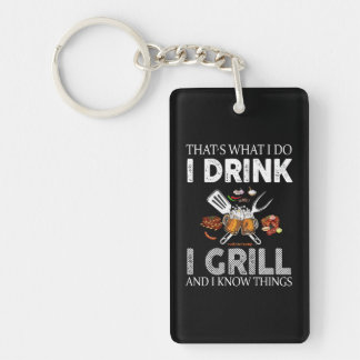 Ik Drink en grill Food Custom Cadeft Sleutelhanger