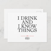 Ik Drink en ik ken dingen Briefkaart (Voorkant / Achterkant)