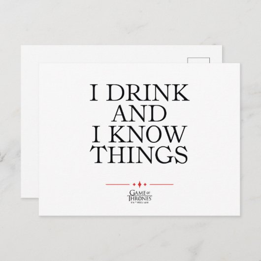 Ik Drink en ik ken dingen Briefkaart (Voorkant / Achterkant)