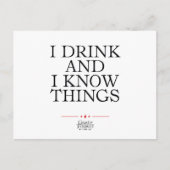 Ik Drink en ik ken dingen Briefkaart (Voorkant)