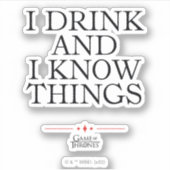 Ik Drink en ik ken dingen Sticker (Voorkant)