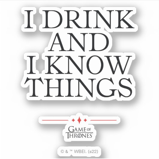 Ik Drink en ik ken dingen Sticker (Voorkant)