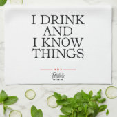 Ik Drink en ik ken dingen Theedoek (Gevouwen)