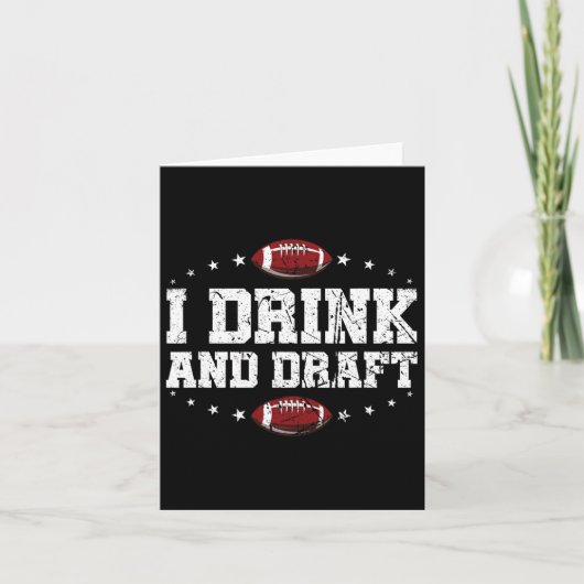 Ik Drink en ontwerp Funny Fantasy Football Kaart (Voorkant)