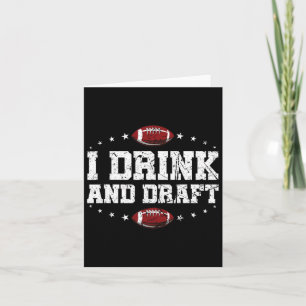 Ik Drink en ontwerp Funny Fantasy Football Kaart