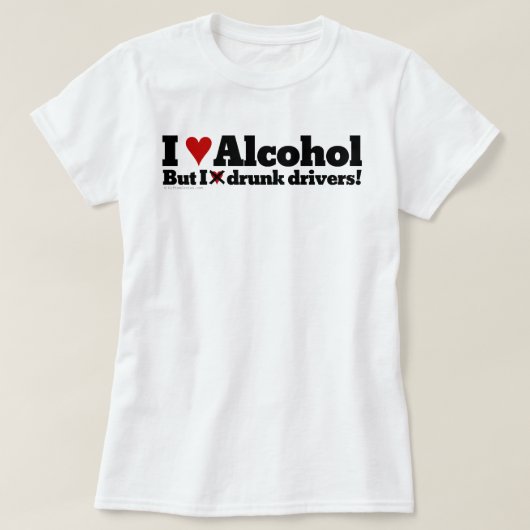 Ik drink graag alcohol, maar ik haat drink chauffe t-shirt (Design voorkant)
