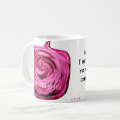 "Ik drink het leven in roze" (linkerhand) Koffiemok (Voorkant links)