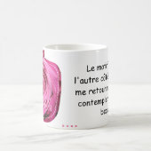 "Ik drink het leven in roze" (linkerhand) Koffiemok (Center)