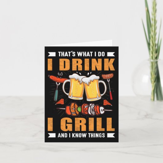 Ik Drink Ik Grill Funny BBQ Grillmaster Kaart (Voorkant)