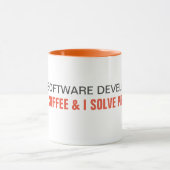 Ik drink koffie en ik los problemen op - ontwikkel mok (Midden)