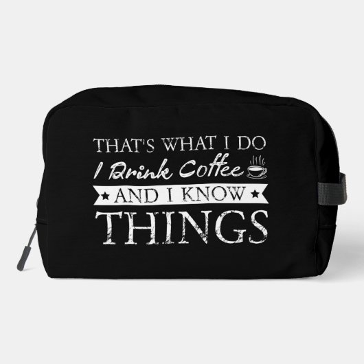 Ik Drink koffie en weet dingen Toilettasje (Achterkant)