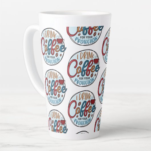 Ik drink koffie ter bescherming latte mok (Linkerhoek)
