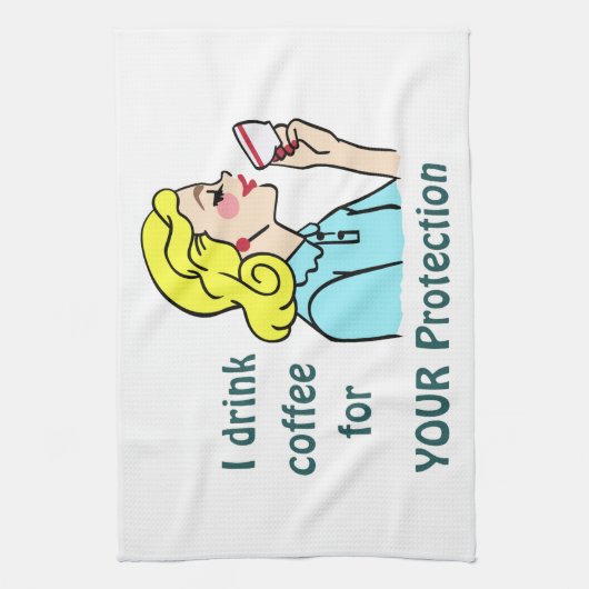 Ik Drink koffie Theedoek (Verticaal)