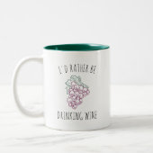 Ik Drink liever wijn Tweekleurige Koffiemok (Links)