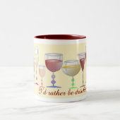 Ik Drink liever wijn Tweekleurige Koffiemok (Center)