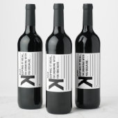 Ik Drink met je omdat... Wijn Etiket (Flessen)