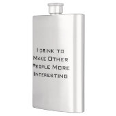 Ik drink om andere mensen interessanter te maken heupfles (Links)