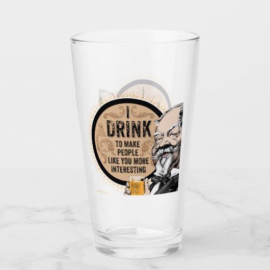 Ik Drink (om je interessanter te maken) Glas (Voorkant)