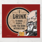 Ik Drink (om je interessanter te maken) Likeurfles Etiket (Enkel label)