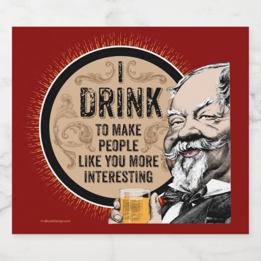 Ik Drink (om je interessanter te maken) Likeurfles Etiket (Enkel label)