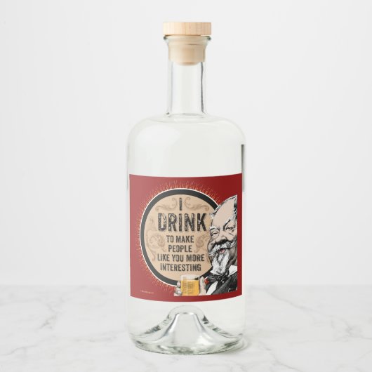 Ik Drink (om je interessanter te maken) Likeurfles Etiket (Voorkant)