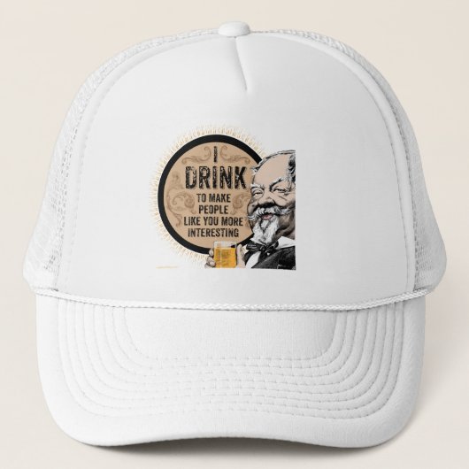 Ik Drink (om je interessanter te maken) Trucker Pet (Voorkant)