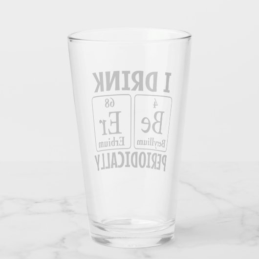 Ik Drink periodiek bierverf Drink glazen beker (Achterkant)