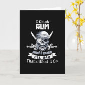 Ik Drink Rum Piraat Schedel Vlag Jolly Roger Kostu Kaart (Gele Bloem)