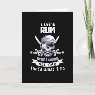 Ik Drink Rum Pirate Skull Flag Jolly Roger kostuum Kaart
