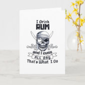 Ik Drink Rum Pirate Skull Funny Costume Kaart (Gele Bloem)