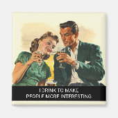 Ik Drink Sarcasme Funny Retro 50s Gezegde Magneet (Voorkant)