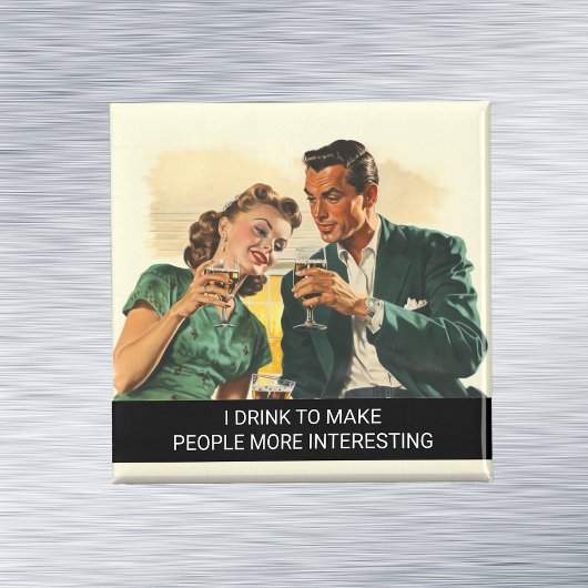 Ik drink sarcasme Funny retro 50s uitspraak Magneet