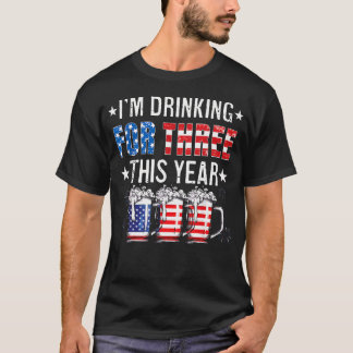 Ik Drink Voor Drie Grappige Nieuwe Vader Tweeling T-shirt