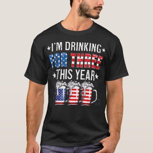 Ik Drink Voor Drie Grappige Nieuwe Vader Tweeling T-shirt (Voorkant)
