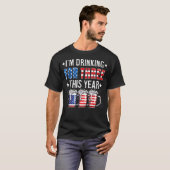 Ik Drink Voor Drie Grappige Nieuwe Vader Tweeling T-shirt (Voorkant volledig)