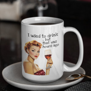 Ik Drink vroeger Sarcastic Housewife retro Koffiemok