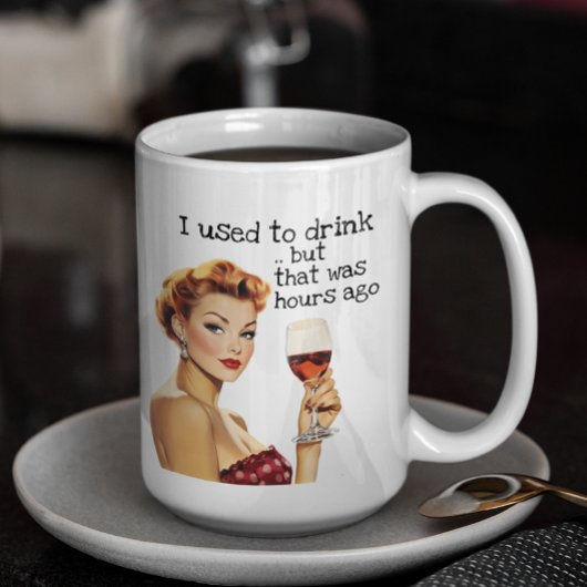 Ik Drink vroeger Sarcastic Housewife retro Koffiemok