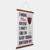 Ik DRINK WIJN... Hangend Wandkleed (Gebogen)